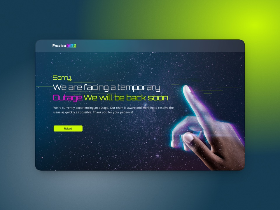 Outage browser dark